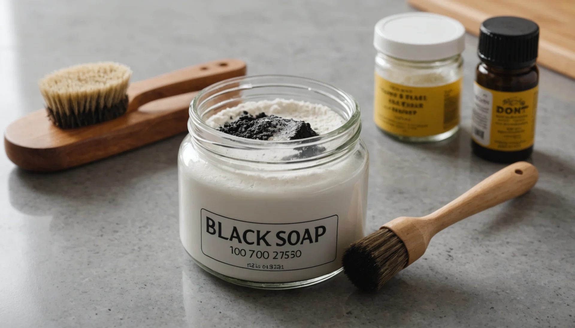 savon noir et bicarbonate