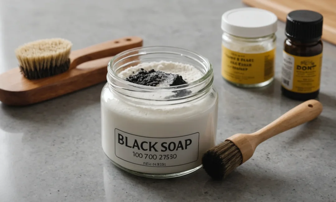 savon noir et bicarbonate
