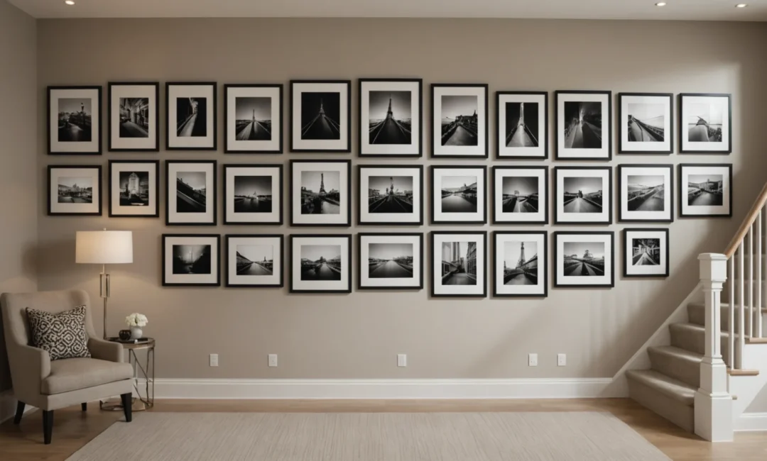 accrocher des photos dans la cage d’escalier